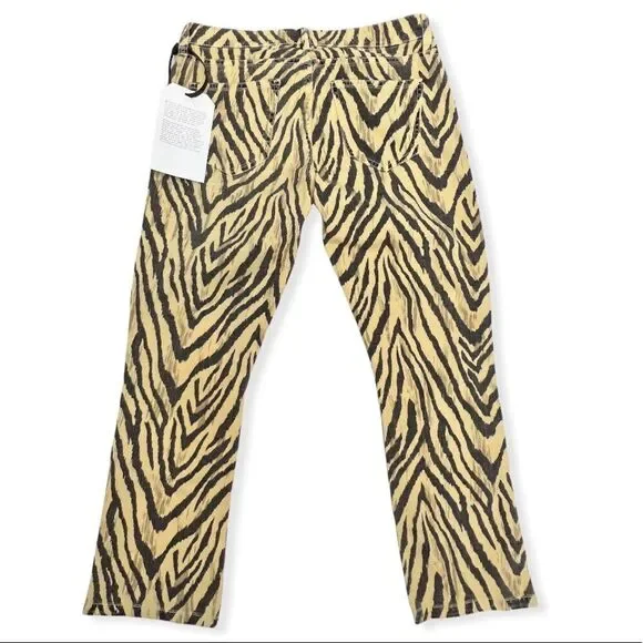 Current/Elliott The Ruby Crop Ankle Jeans in Natural Zebra